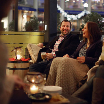 Farmers Fishers Bakers Winter Lounge Outdoor Dining with Fireplace in Georgetown - Cozy Restaurants with Fireplaces in Washington, DC