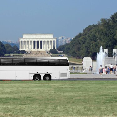 Motorcoach Bus in front of Lincoln Memorial Motorcoach Bus in front of Lincoln Memorial