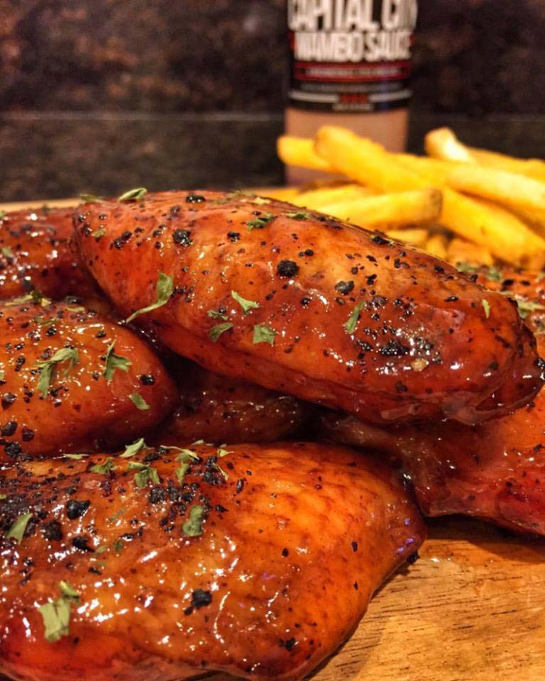 Wings with mambo sauce from Capital City Co. - Washington, DC's signature dishes Wings with mambo sauce from Capital City Co. - Washington, DC's signature dishes
